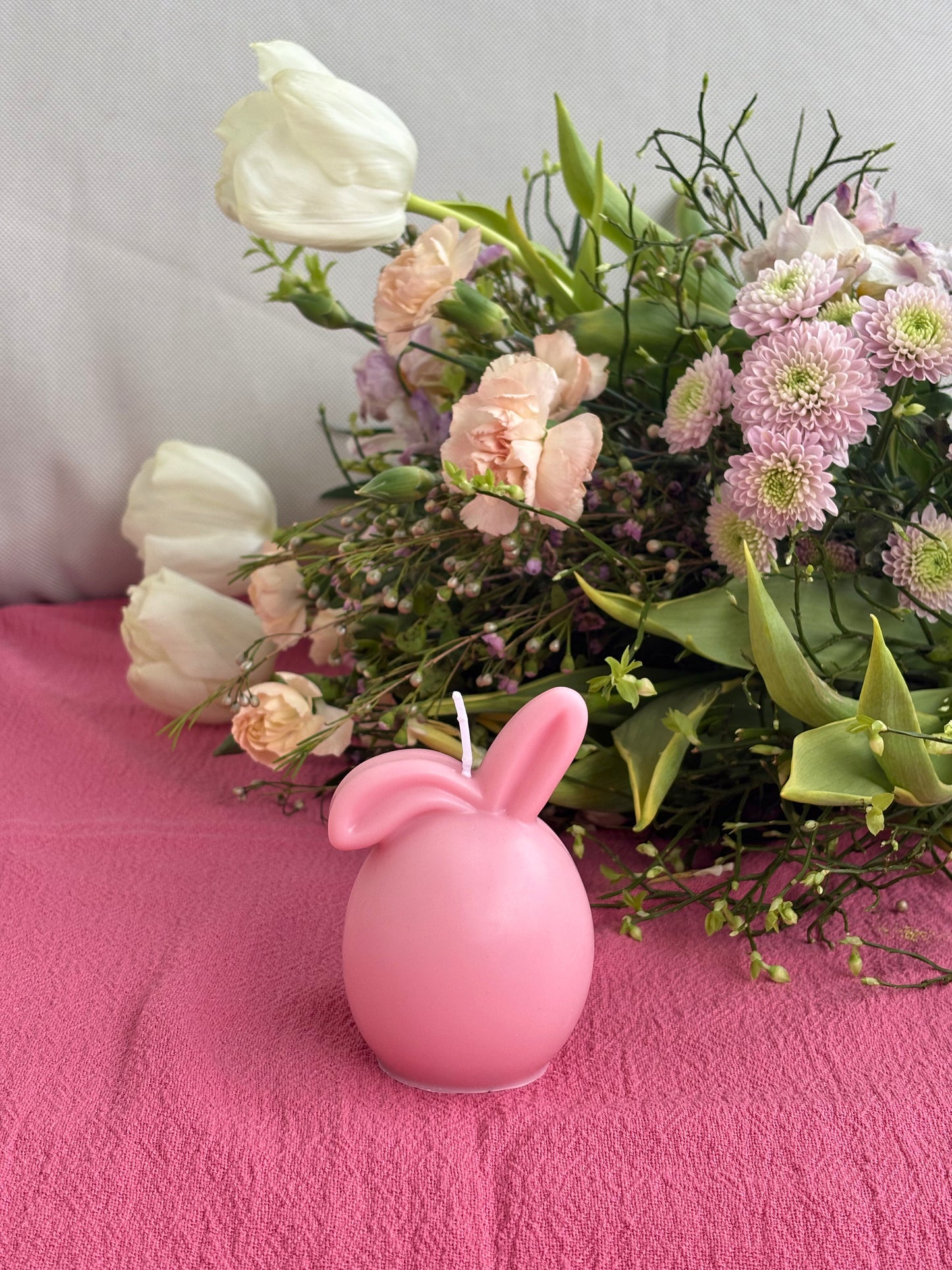 Kerze easter egg bunny rosa