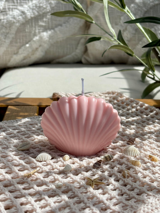 Kerze Muschel rosa