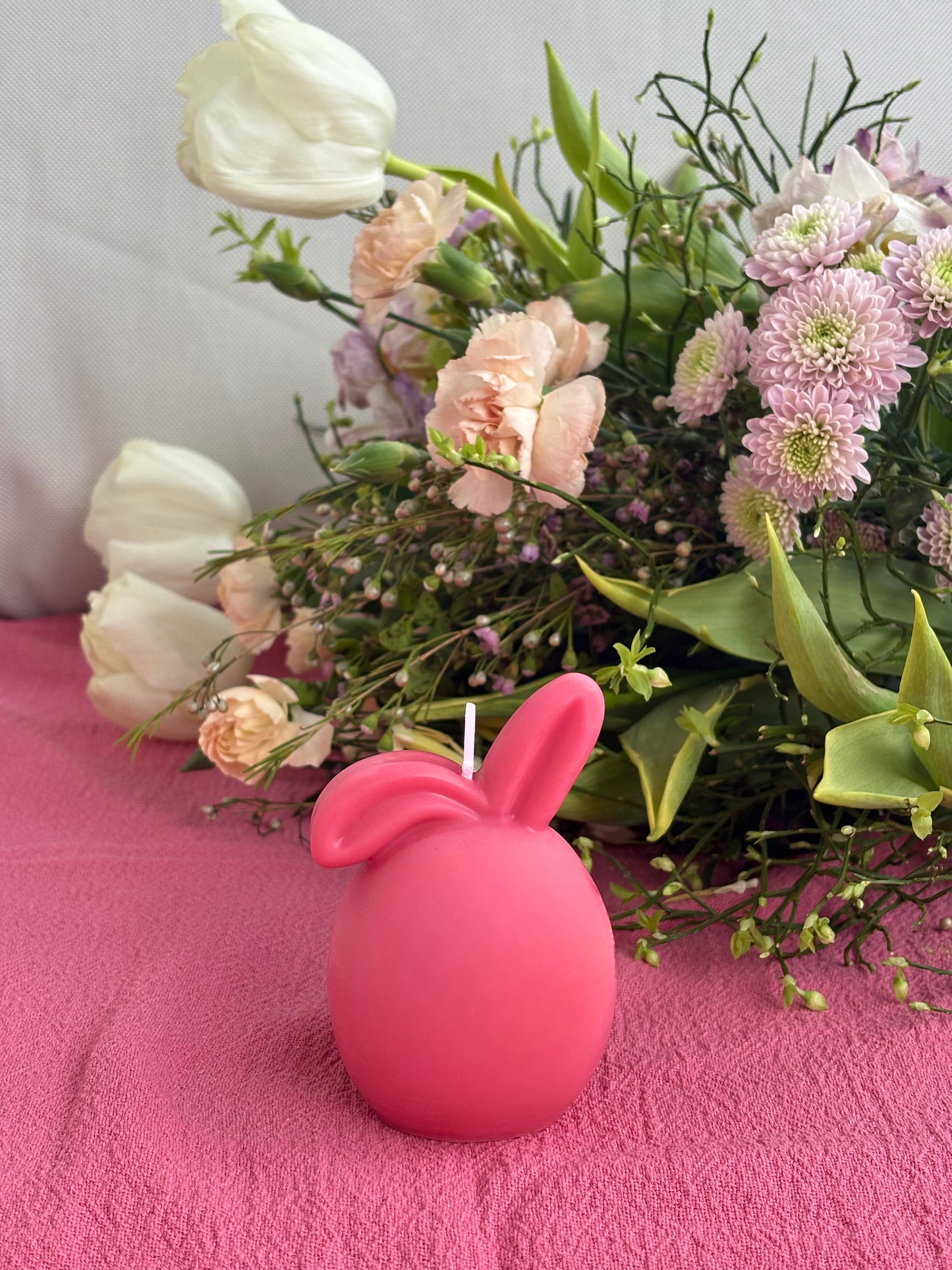 Kerze easter egg bunny pink