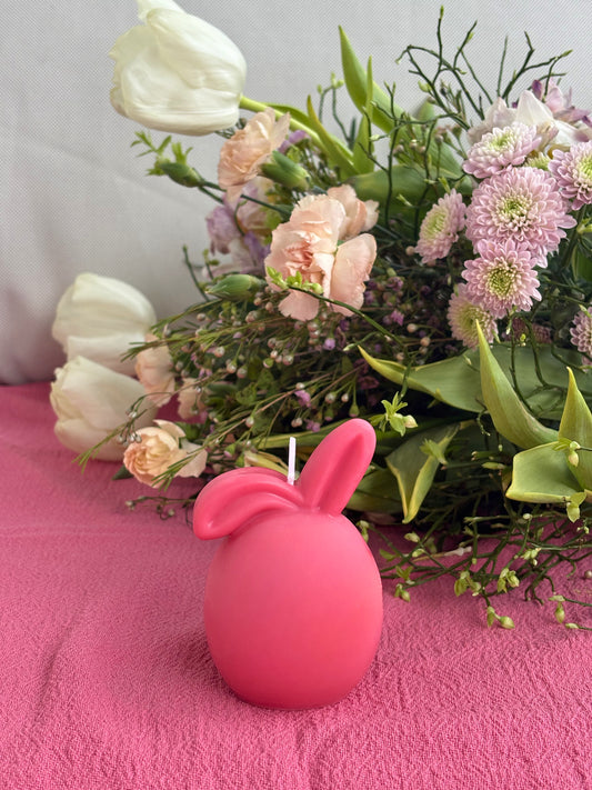 Kerze easter egg bunny pink